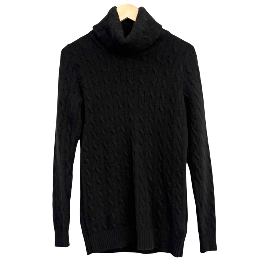 Polo Ralph Lauren Cable Knit 100% Cashmere Turtleneck Sweater Size M